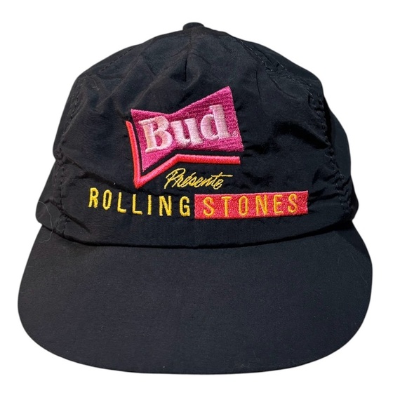 Vintage 1989 The Rolling Stones Budweiser Steel Wheels Tour French Snapback Hat - Picture 1 of 8